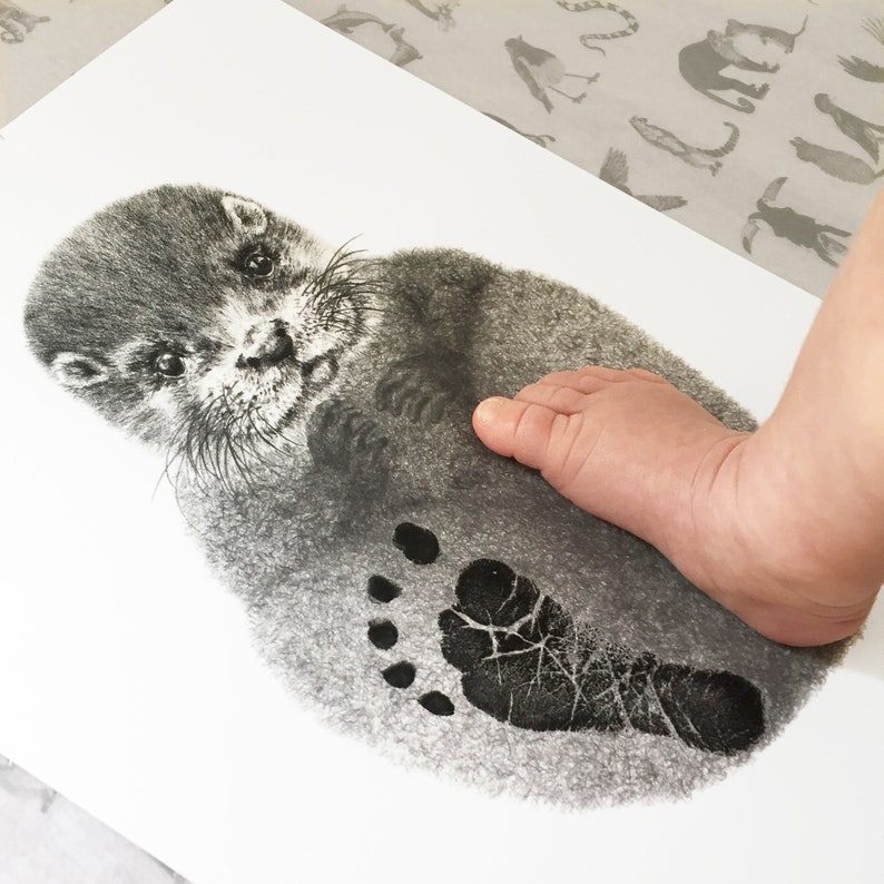 Personalised Baby Otter Footprint Kit image 2