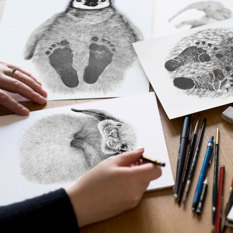 Personalised Baby Otter Footprint Kit image 6
