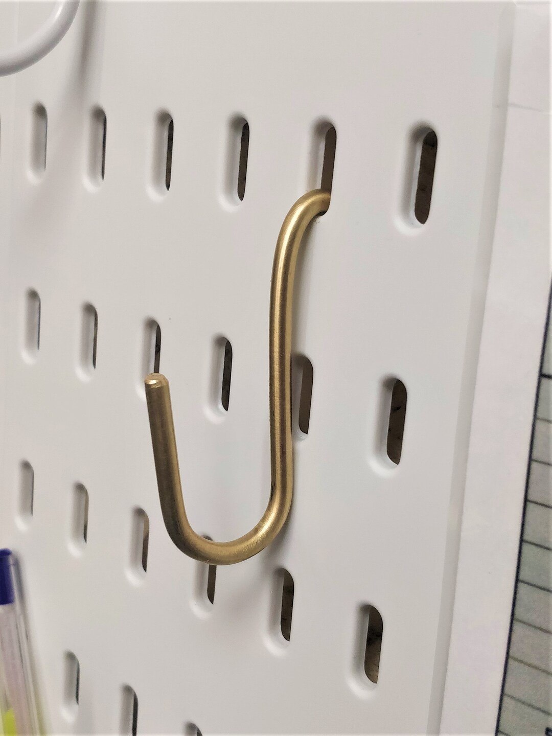 Solid Brass IKEA Skadis Pegboard Hooks Pack of 5 Free Shipping Etsy
