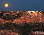 Palo Duro Canyon quot Full Moon Rising quot Amarillo Texas Landscape Photography - Palo Duro Photo - Palo Duro Print - West Texas Wall Art