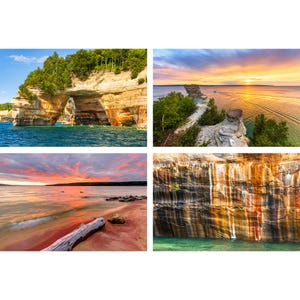 Pictured Rocks National Lakeshore Print Set, Colors of Pictured Rocks, Great Lakes Photography, Munising Michigan Photo Wall Art Set