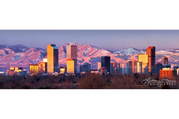 Denver Wall Art Denver Skyline Panorama Denver Etsy