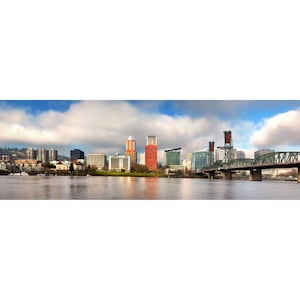 Portland Skyline Panorama, Portland Panorama, Portland Oregon Wall Art, Oregon Photography Home Decor, Willamette River Print