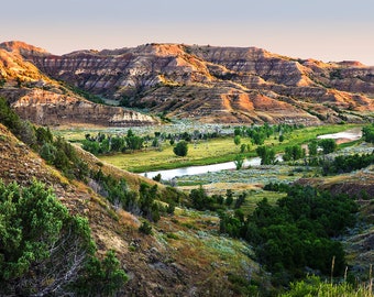 North Dakota Print | "North Dakota Sunrise" | Little Missouri River Sunrise - North Dakota Wall Art - Theodore Roosevelt National Park Photo