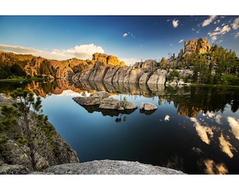 Sylvan Lake Photo, Sylvan Lake Morning View, Custer State Park, Black Hills South Dakota Photography, South Dakota Wall Art