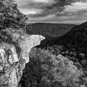 B&W Hawksbill Crag Photo, Black and White Whitaker Point View, Arkansas Print, Hiking Arkansas Ozarks Wall Art, Ozark Photography