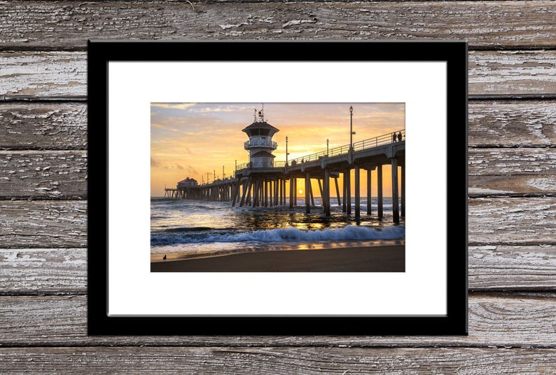 Huntington Beach Print Classic Sunset Beach Wall Art Beach Photo Beach Home Decor Beach Picture Huntington Beach Sunset Print image 2