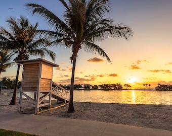 Homestead Florida Print, Homestead Bayfront Park Beach Sunrise, South Florida Photography, Florida Beach Wall Art, Biscayne Bay Photo