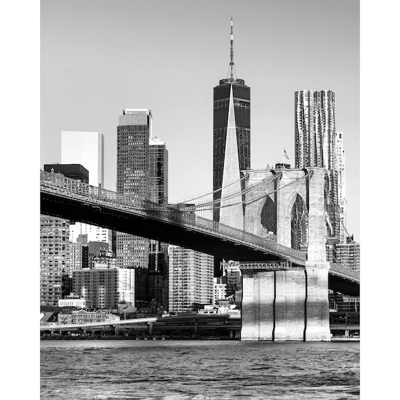B&W Vertical New York Print, Black and White One World Trade