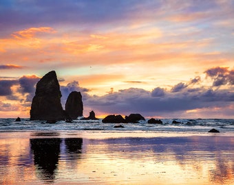 Oregon Beach Photo | "Cannon Beach Reflection" | Oregon Coast Print - Cannon Beach Photo - Oregon Wall Art - Cannon Beach Wall Art Print