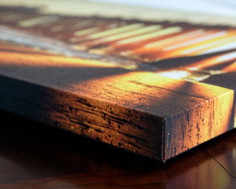 B&W Texas Canvas Pump Jack Cotton Field Black and White Etsy