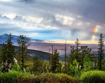 Great Basin Photo | "Great Basin View" | Great Basin Nevada Print - Great Basin National Park - Double Rainbow Photography - Landscape Photo