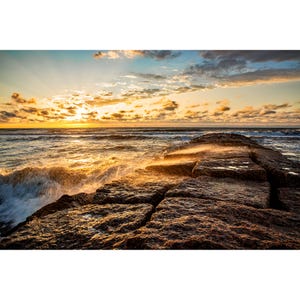 Galveston Texas Beach Photo, Galveston Island Jetty Sunrise, Texas Gulf Coast Wall Art, Texas Beach Sunrise Print, Galveston Photography