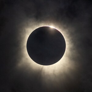 2024 Solar Eclipse Print, Cloudy Baily's Beads, Total Eclipse Photo - 2024 Total Solar Eclipse Photography, Solar Eclipse Wall Art
