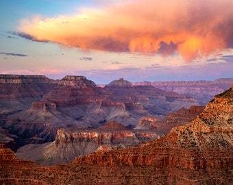 Grand Canyon Print, Mather Point Summer Sunset, Classic Grand Canyon Photo, Grand Canyon National Park Wall Art, Southwest Wall Art