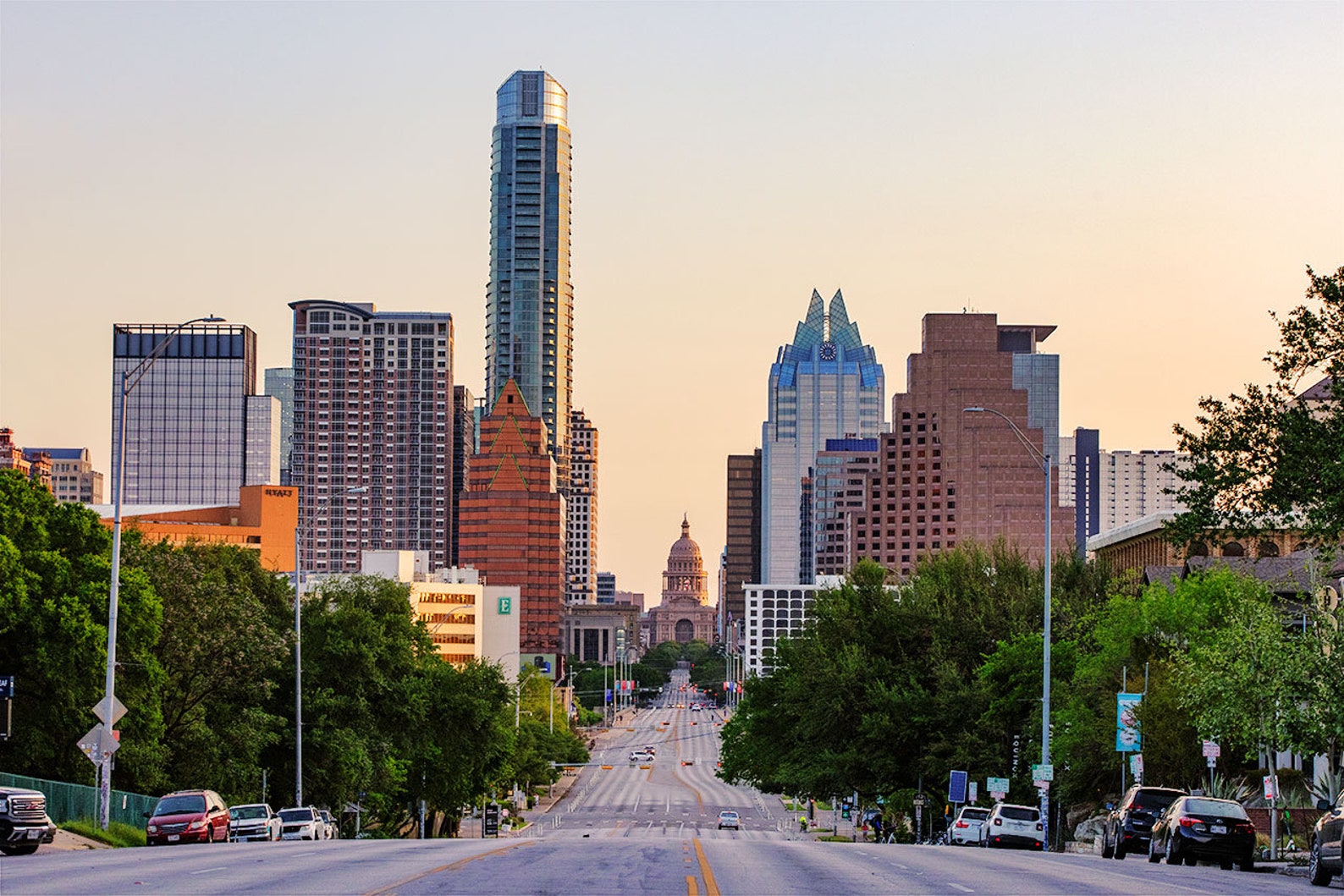 Austin Skyline Print Congress Avenue View Austin Texas Etsy
