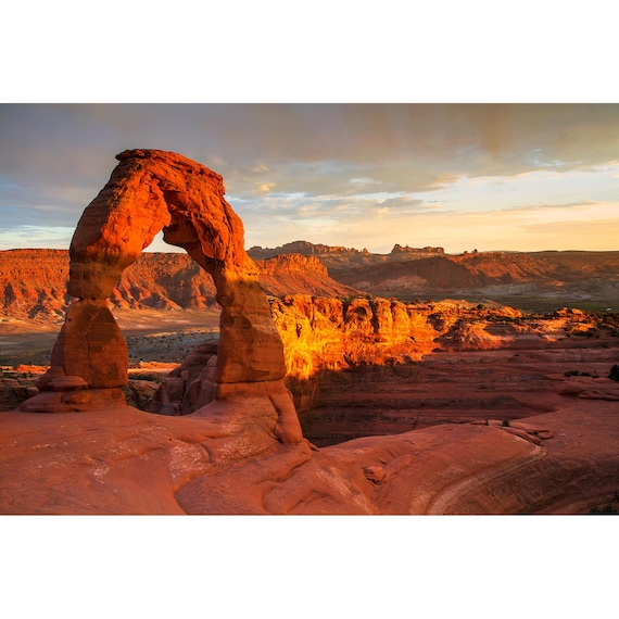 Arches National Park Photo, Delicate Arch Sunse, Arches Sunset Print, Delicate Arch Photography, Utah Wall Art, Fine Art Photography