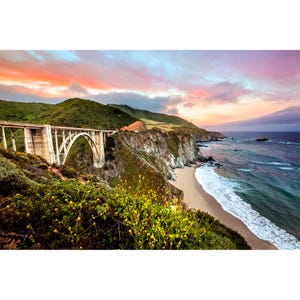 Bixby Bridge Print, Bixby Bridge Summer Sunrise, Big Sur Photography, Bixby Bridge Photo, Central Coast California Seascape Wall Art