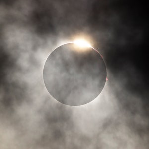 2024 Solar Eclipse Print, Cloudy Diamond Ring, Total Eclipse Photo - 2024 Total Solar Eclipse Photography, Solar Eclipse Wall Art