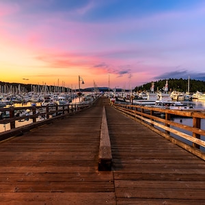 Friday Harbor Photo | Friday Harbor Marina Sunset Print | Washington Photography Wall Art, Pacific Northwest Decor, San Juan Islands Print