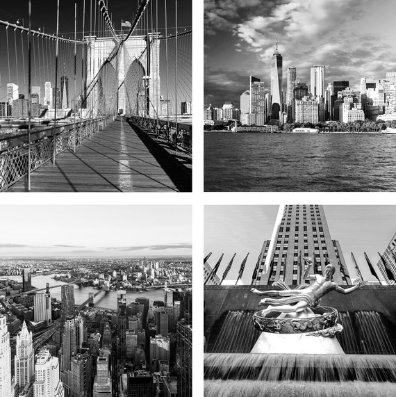 New York City Photo Set, Set of Nine Square Images, NYC