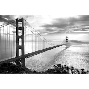 B&W Golden Gate Bridge Print, &quot;A Rare Morning&quot; San Francisco Photo, Golden Gate Bridge Wall Art, San Francisco Black and White Photography