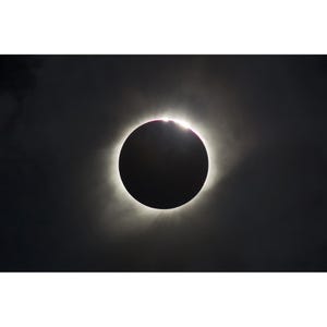2017 Solar Eclipse Photo, Crater Light, Cloudy Total Eclipse Photography, 2017 Bailey's Beads Print, Great American Eclipse Totality