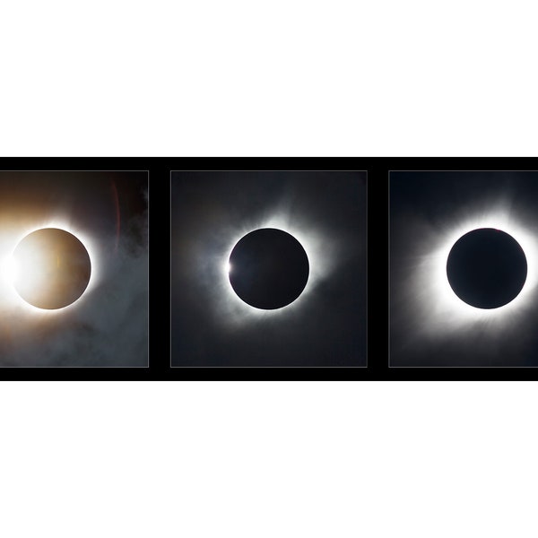 2017 Eclipse Panorama Set | "Total Eclipse" | Eclipse Photography - 2017 Total Eclipse Print - Totality Eclipse Photo - Eclipse Wall Art