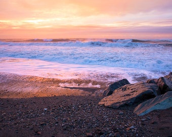 New Zealand Beach Photo | Hokitika Beach Sunset | New Zealand Beach Print, Serene Beach Wall Art, New Zealand Photography, Sunset Wall Art