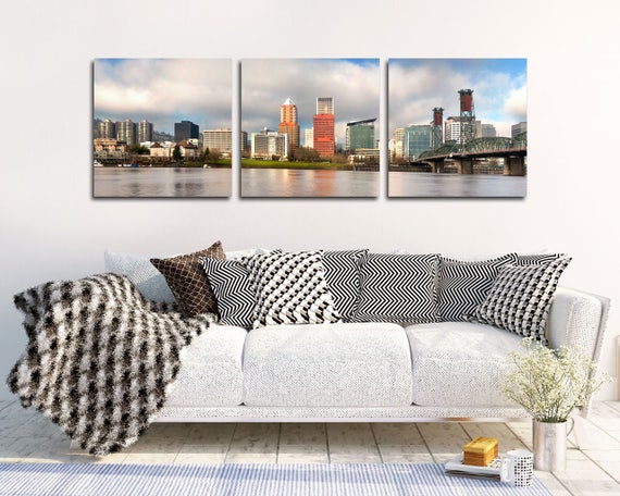 Portland Skyline Canvas Portland Skyline Etsy