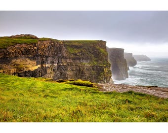 Cliffs of Moher Print, Foggy Cliffs of Moher, Ireland Photo Wall Art, Ireland Home Decor, County Clare Moody Ireland Fine Art Photography
