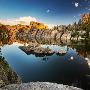 Sylvan Lake Photo | Sylvan Lake Morning View | Custer State Park, Black Hills South Dakota Photography, South Dakota Wall Art