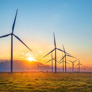 Wind Turbine Photography | West Texas Windmill Sunrise | West Texas Wind Farm Print - Texas Wind Turbine Print - Rural Photography