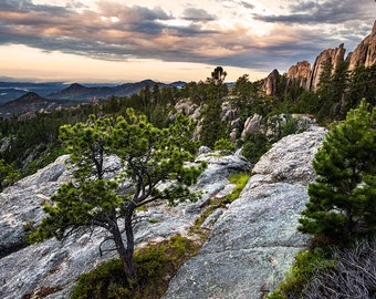 Needles Highway Print | Black Hills Moody Morning View | Custer State Park Print, Black Hills South Dakota Wall Art, South Dakota Photo