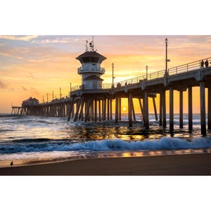 Huntington Beach Print, HB Classic Sunset, California Beach Wall Art, Huntington Beach Photo Home Decor, Beach Photography