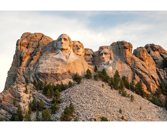 Mount Rushmore Print, Morning Light on Mount Rushmore, Black Hills South Dakota Wall Art, South Dakota Photography, Mount Rushmore Picture