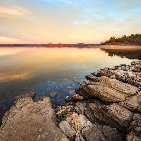 Oklahoma Photo Print | "Broken Bow Sunset" | Oklahoma Wall Art - Hochatown State Park - Oklahoma Landscape Photograpy - Broken Bow Lake