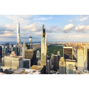 New York City Print, Billionaires&#39; Row & Central Park View, NYC Skyline Photography, Midtown Manhattan Photo, Central Park Wall Art