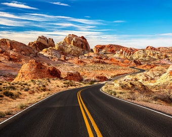 Valley of Fire Photo | "On the Road" | Valley of Fire Print - Southwest Photo Print - Nevada Road Trip Photo - Valley of Fire State Park