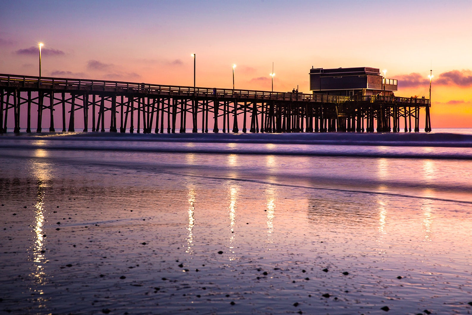 Newport Beach Pier Photo Print Newport Beach Pier Dusk View Etsy