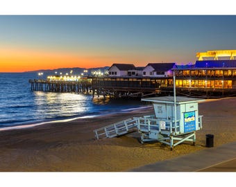 Redondo Beach Pier Print, Redondo Landing Evening View, Los Angeles Beach Cities Photography, Southern California Redondo Beach Wall Art