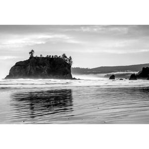 B&W Ruby Beach Print, Ruby Beach Moody Morning, Olympic National Park Print, Pacific Northwest Art, Black and White Seascape Photography