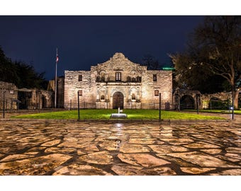 San Antonio Photo Print, The Alamo at Dusk, San Antonio Riverwalk Print, San Antonio Mission Picture, San Antonio Night Wall Art