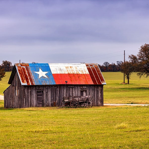 Texas Flag Barn Photo Print, Stephenville Texas Wall Art, Rustic Texas Photography, Texas Barn Wall Art, Farmhouse Decor, Rural Photography