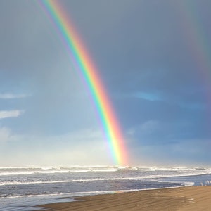 Double Rainbow Photo Print | "Double Rainbow Shores" | Inspirational Wall Art - Beach Home Decor - Double Rainbow Over the Ocean Photo