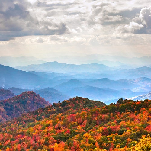 Blue Ridge Fall Decor Photo Blue Ridge Mountain Vista Etsy