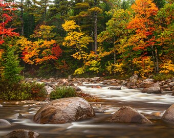 New Hampshire Photo, Swift River View, New England Autumn Print, White Mountain National Forest Photography, New Hampshire Fall Foliage