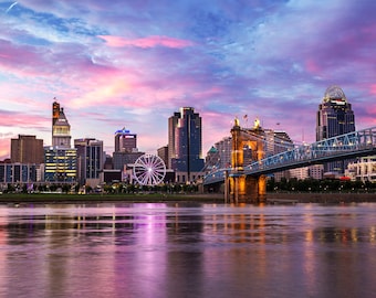 Cincinnati Skyline Photo | "Cincinnati Sunset" | Cincinnati Photography | Cincinnati Wall Art - Cincinnati Print - Ohio Photography