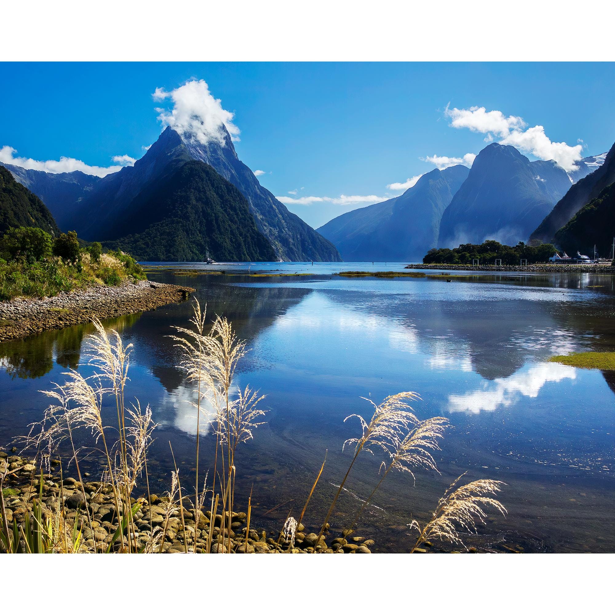 ふうけい LANDSCAPES #1 Milford Sound Harbor View, New Zealand Landscape Photo, Fiordland