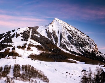 Crested Butte Print | Crested Butte Winter Sunset | Mountain Photography - Crested Butte Colorado Wall Art - Colorado Winter Decor